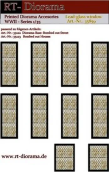 Picture of 1/35 Printed Accesories: Lead-Glass Windows (smal) - RT Diorama 35859