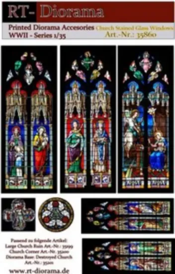 Picture of 1/35 Printed Accesories: Church Stained Glass Windows - RT Diorama 35860