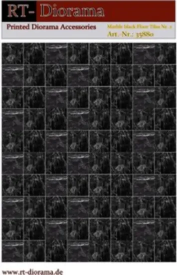 Picture of 1/35 Printed Accesories: Marble Floor Nr.2 Black Tile Pattern - RT Diorama 35880