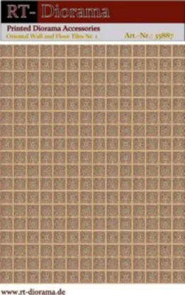Picture of 1/35 Printed Accesories: Oriental Wall and Floor Tiles Nr.1 Bazaar Medallions Pattern (Red) - RT Diorama 35887