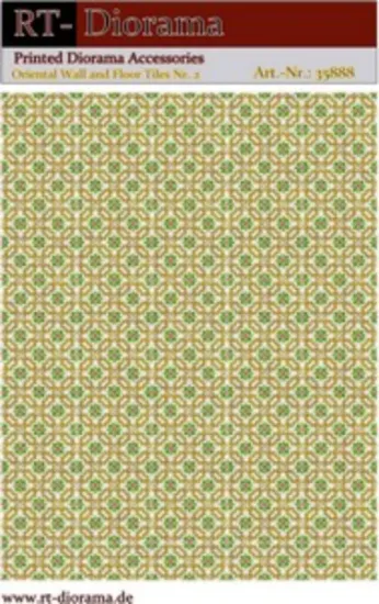 Picture of 1/35 Printed Accesories: Oriental Wall and Floor Tiles Nr.2 Alhambra Vine Pattern - RT Diorama 35888