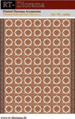 Picture of 1/35 Printed Accesories: Oriental Wall and Floor Tiles Nr.5 Riad Terracotta Pattern - RT Diorama 35891