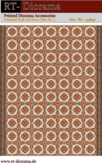 Picture of 1/35 Printed Accesories: Oriental Wall and Floor Tiles Nr.5 Riad Terracotta Pattern - RT Diorama 35891