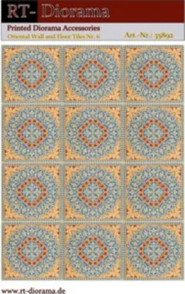 Picture of 1/35 Printed Accesories: Oriental Wall and Floor Tiles Nr.6 Granada Medallion Pattern - RT Diorama 35892