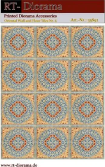 Picture of 1/35 Printed Accesories: Oriental Wall and Floor Tiles Nr.6 Granada Medallion Pattern - RT Diorama 35892