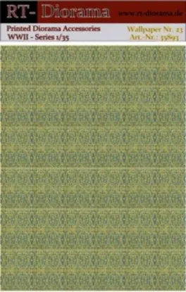 Picture of 1/35 Printed Accesories: Wallpaper Nr.23 Blue Damask Ogee Pattern - RT Diorama 35893