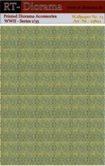 Picture of 1/35 Printed Accesories: Wallpaper Nr.23 Blue Damask Ogee Pattern - RT Diorama 35893