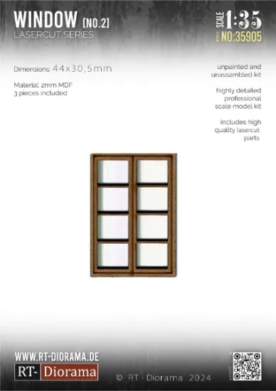 Picture of 1/35 Lasercut: Sprossenfenster Nr.2 (3er Set) - RT Diorama 35905