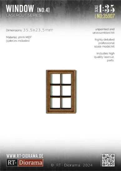 Picture of 1/35 Lasercut: Sprossenfenster Nr.4 (3er Set) - RT Diorama 35907