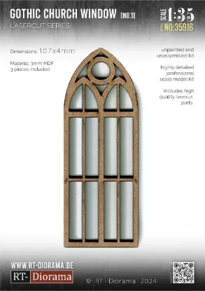 Picture of 1/35 Lasercut: Gothic church windows No.1 - RT Diorama 35916