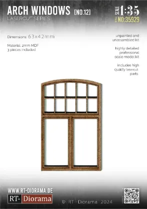 Picture of 1/35 Lasercut: Bogen-Fenster Nr.: 12 - RT Diorama 35929