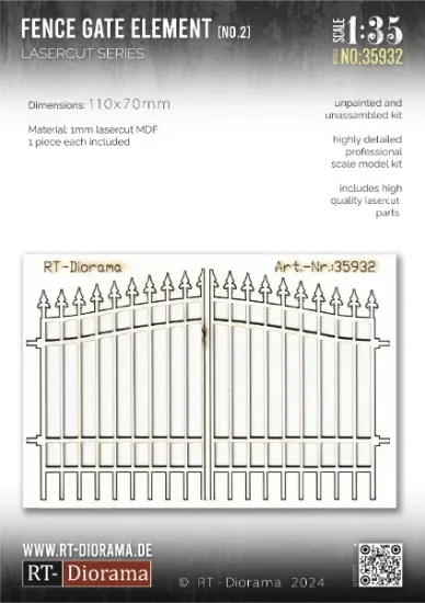Picture of 1/35 Lasercut: Zaunelement Nr. 2 (im Rahmen) - RT Diorama 35932