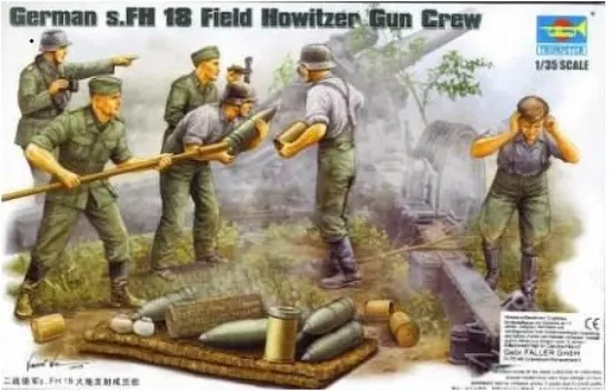 Picture of 1/35 German Field Howitzer Gun Crew (on firing) - TRUMPETER 00425