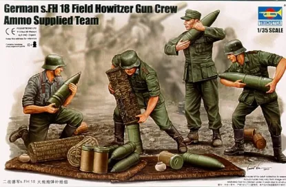 Picture of 1/35 German Field Howitzer Gun Crew (on carrying) - TRUMPETER 00426