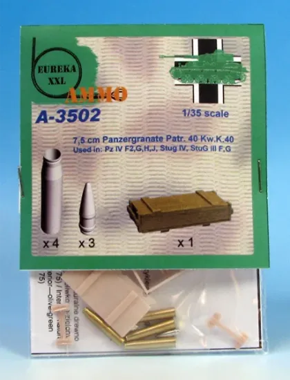 Picture of 1/35 7.5 cm Pzgr. Patr.40 Kw.K.40 L/43 and L/48 (APCR) - Eureka XXL A-3502