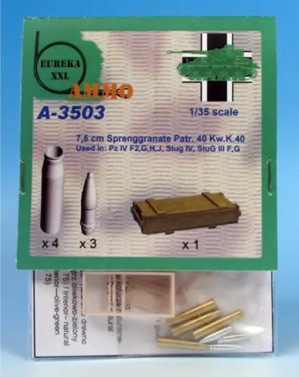 Picture of 1/35 7.5 cm Sprgr. Patr.34 Kw.K.40 L/43 and  L/48 (HE) - Eureka XXL A-3503