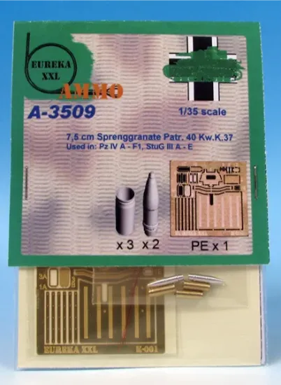 Picture of 1/35 7.5 cm Sprgr. Patr.34 Kw.K.37 L/24  (HE) - Eureka XXL A-3509