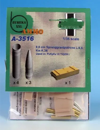 Picture of 1/35 8.8 cm Sprenggranatpatrone L/4.5 Flak 41( HE) - Eureka XXL A-3516
