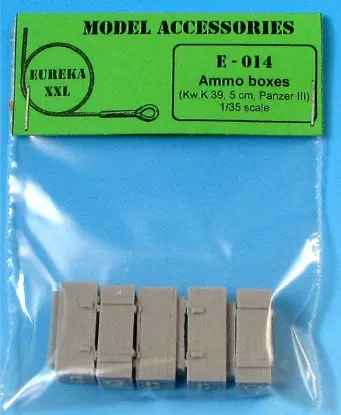 Picture of 1/35 Wooden ammo boxes for 5 cm, Kw.K.39  (PzKpfw III)  - Eureka XXL E-014