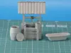 Picture of 1/35 Wooden water well with wooden bucket, wooden barrel and wooden manger.  - Eureka XXL ED-3505