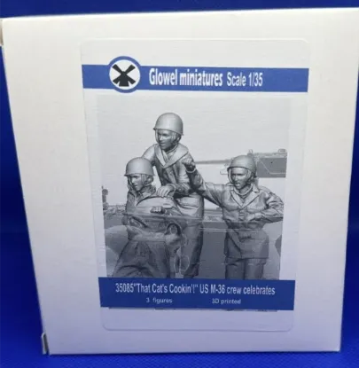 Picture of 1/35 "That Cat's Cookin’!" US M-36 crew celebrates - Glowel Miniatures 35085