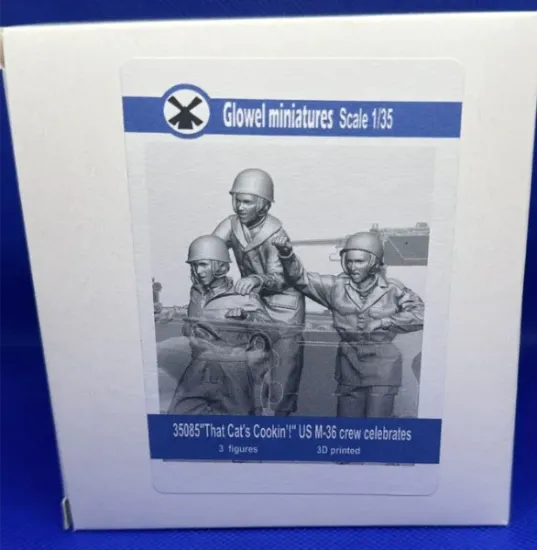 Picture of 1/35 "That Cat's Cookin’!" US M-36 crew celebrates - Glowel Miniatures 35085
