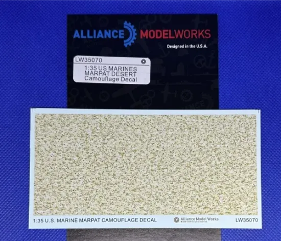 Picture of 1/35 US MARINES MARPAT DESERT Camouflage Decal  - Alliance Model Works LW35070