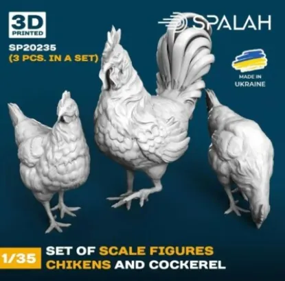 Picture of 1/35 Set of figures "Chikens and cockerel". - Spalah Models SP20235