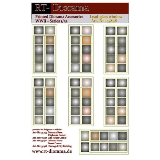 Picture of 1/35 Printed Accesories: Lead-Glass Windows - RT Diorama 35898