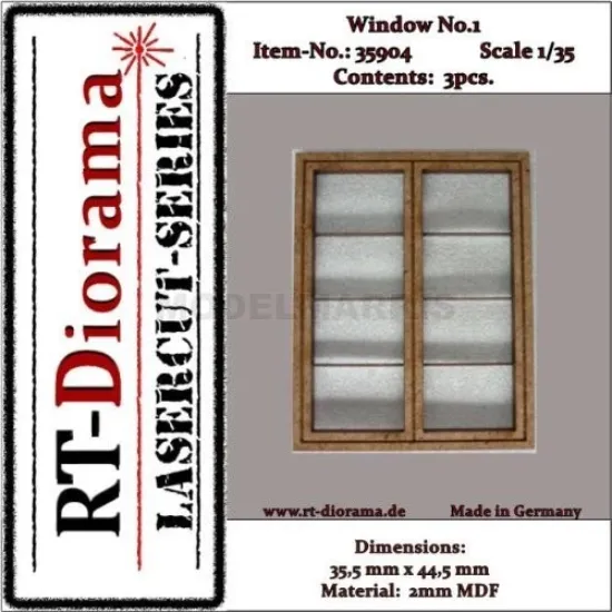 Picture of 1/35 Lasercut: Sprossenfenster Nr.1 (3er Set) - RT Diorama 35904