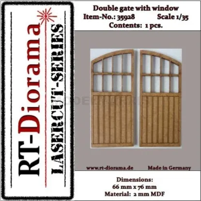 Picture of 1/35 Lasercut: Doppel Tor mit Fenster - RT Diorama 35928