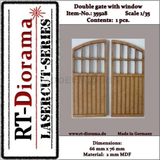 Picture of 1/35 Lasercut: Doppel Tor mit Fenster - RT Diorama 35928