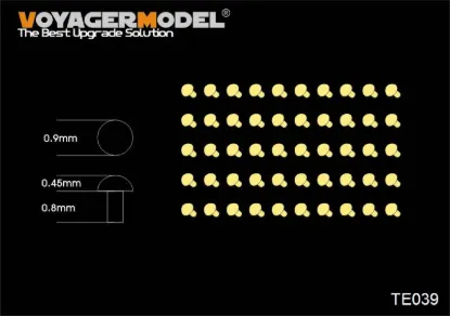 Picture of 1/35 Turned Metal Bolts Pattern 4 – M0.4×0.6 (50 pieces) - Voyager Model TE039