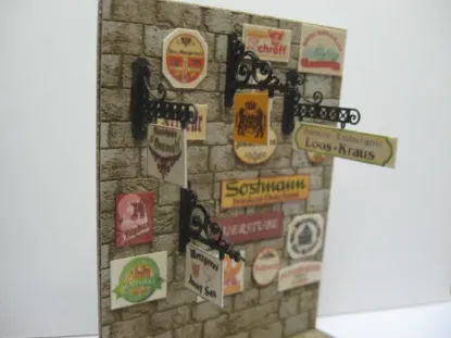 Picture of 1/35 Business Signs on Real Wood – Germany with Laser-Cut Mounting Brackets - Reality in Scale 35149