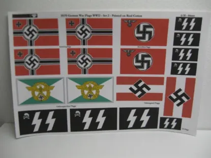 Picture of 1/35 German War Flags WWII Set 2 – 18 Flags on Real Cotton - Reality in Scale 35170