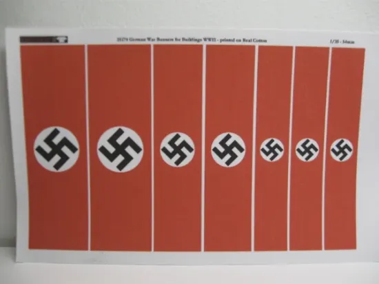 Picture of 1/35 German War Banners for Buildings – 7 Pieces on Real Cotton - Reality in Scale 35174