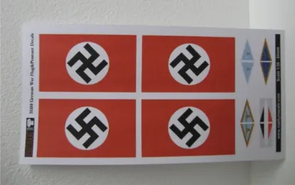 Picture of 1/35 German War Flags & Vehicle Pennants WWII – 12 Decals - Reality in Scale 35180