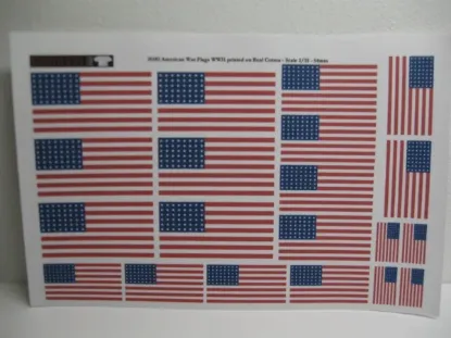 Picture of 1/35 American Flags WWII – 20 Flags on Real Cotton - Reality in Scale 35182