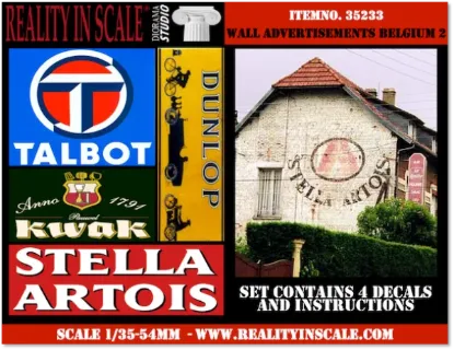 Picture of 1/35 Wall Advertisement Decals 1930s–1950s Belgium Set 2 – 4 Pieces - Reality in Scale 35233