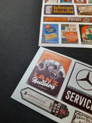 Picture of 1/35 Rusted Commercial Signs – Germany with Metallic Bonus Sheet – 10×14cm - Reality in Scale 35293
