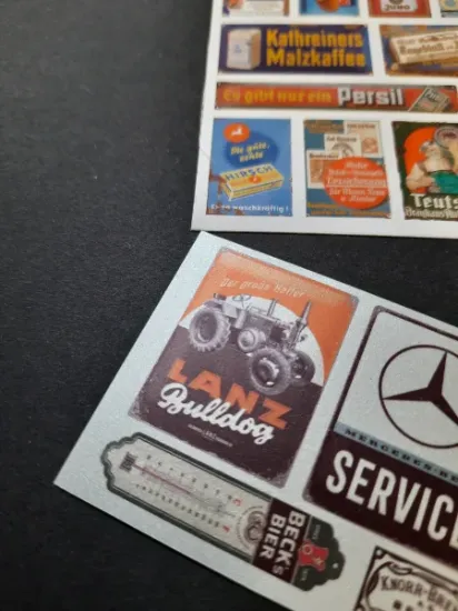 Picture of 1/35 Rusted Commercial Signs – Germany with Metallic Bonus Sheet – 10×14cm - Reality in Scale 35293
