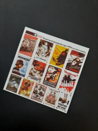 Picture of 1/35 Rusted Metal Propaganda Signs WWII – Multiple Countries - Reality in Scale 35315