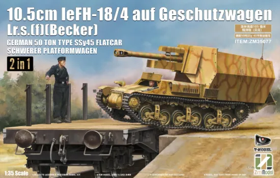 Picture of 1/35 10.5 cm leFH 18-4 auf Geschützwagen Lr.s.FBecker 2 in 1 - Zimi Model ZM35077