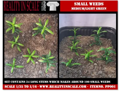 Picture of 1/35 Small Weeds – Medium/Light Green (High Quality Plastic Plants) - Reality in Scale PP001