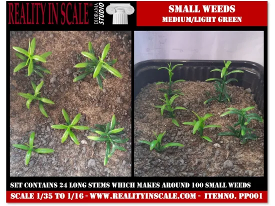 Picture of 1/35 Small Weeds – Medium/Light Green (High Quality Plastic Plants) - Reality in Scale PP001