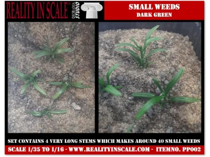 Picture of 1/35 Small Weeds – Dark Green (High Quality Plastic Plants) - Reality in Scale PP002