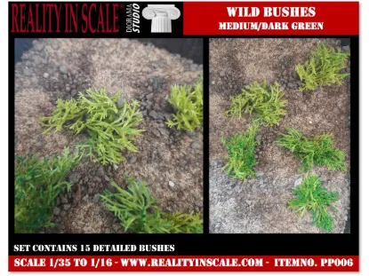Picture of 1/35 Wild Bushes – Multicolor Medium/Dark Green (High Quality Plastic Plants) - Reality in Scale PP006
