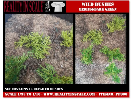 Picture of 1/35 Wild Bushes – Multicolor Medium/Dark Green (High Quality Plastic Plants) - Reality in Scale PP006