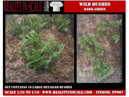 Picture of 1/35 Wild Bushes – Dark Green Set 2 (High Quality Plastic Plants) - Reality in Scale PP007