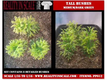 Picture of 1/35 Tall Bushes – Medium/Light Green (High Quality Plastic Plants) - Reality in Scale PP012